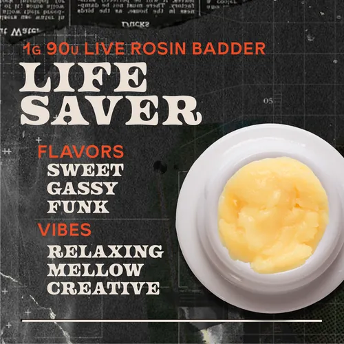 Lifesaver Badder 1g Live Rosin Concentrate by Premium Stash - 1.000g Badder