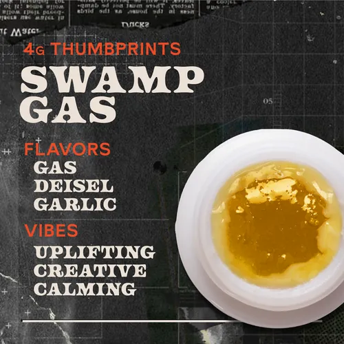 Swamp Gas Live Rosin - 4g Thumbprints Concentrate by Sunburn - 4.000g Live Rosin