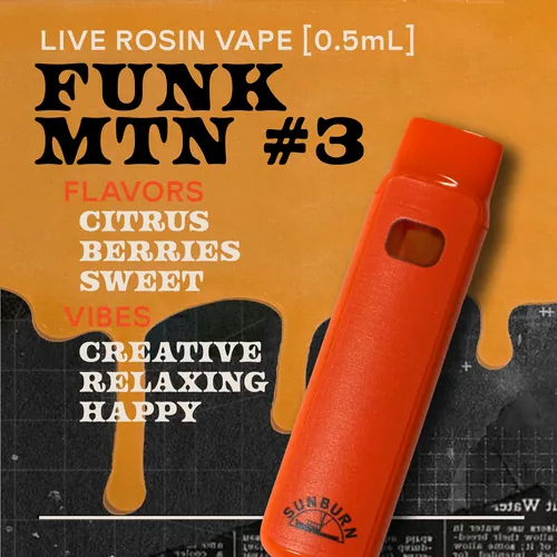 Funk MTN #3 - 0.5g Live Rosin Vaporizer by Sunburn - 0.500g Cartridge