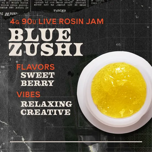 Blue Zushi Jam 4g Live Rosin Concentrate by Sunburn - 4.000g Live Rosin