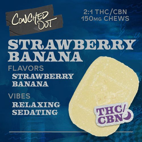 Strawberry Banana 2:1 THC:CBN 150mg 10pk Chews - 