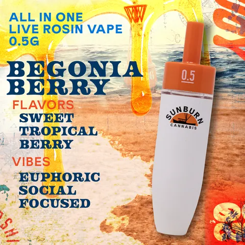 Begonia Berry 0.5g Live Rosin AIO by Sunburn - 0.500g Live Rosin