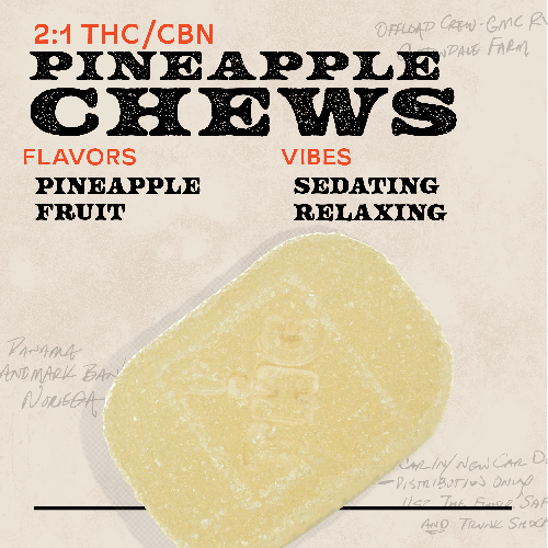 Pineapple 2:1 THC:CBN 150mg 10pk Chews Indica - 