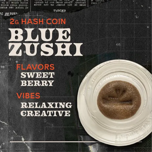 Blue Zushi - 2g Hash Coins Concentrate by Sunburn - 2.000g Hash
