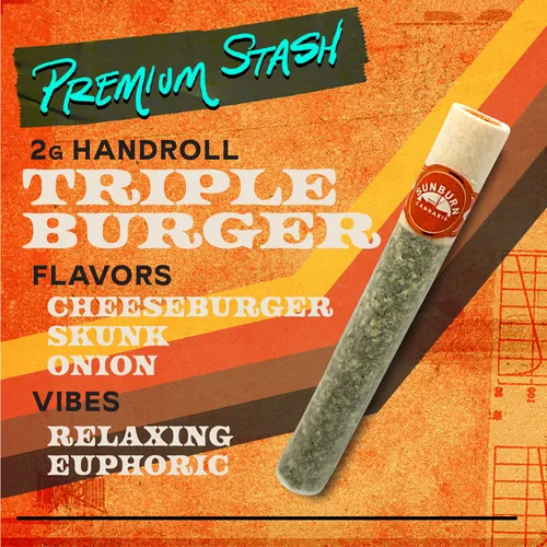 Triple Burger - 2g Handrolled Pre-roll by Premium Stash - 2.000g PreRoll