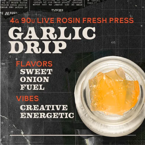 Garlic Drip Fresh Press - 4g Live Rosin Concentrate