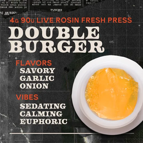 Double Burger Fresh Press - 4g Live Rosin Concentrate by Sunburn - 4.000g Live Rosin