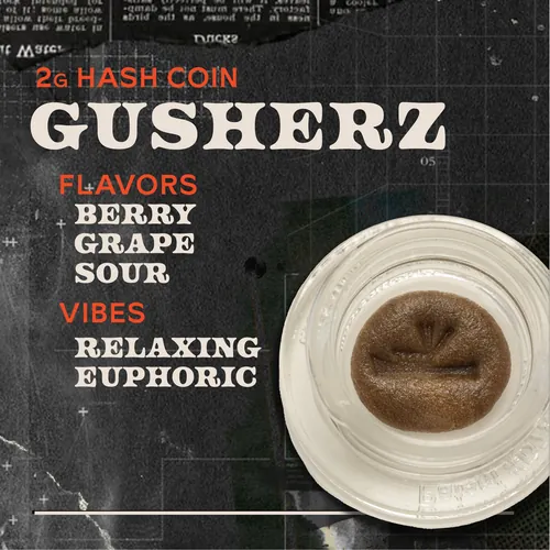Gusherz - 2g Hash Coins Concentrate by Sunburn - 2.000g Hash
