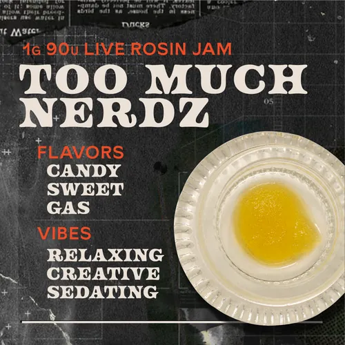image of Too Much Nerdz Jam 1g Live Rosin Concentrate