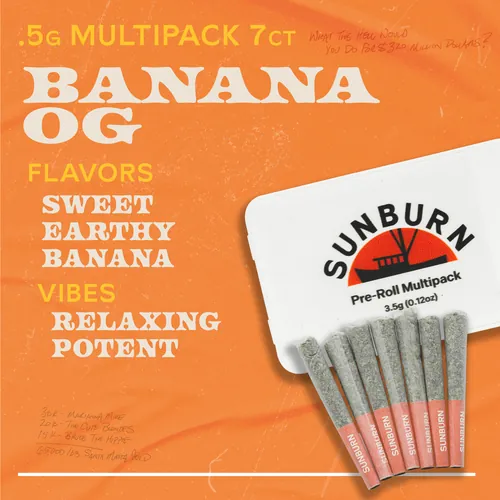 Banana OG - 7ct Pre Rolls by Sunburn - 3.500g PreRoll