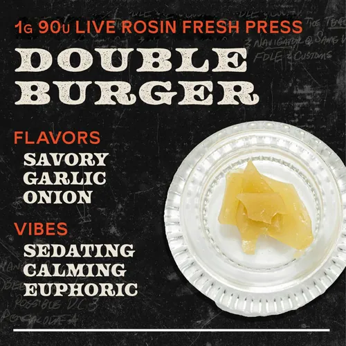 Double Burger 1g Live Rosin Fresh Press Indica - 