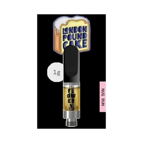 Nug Run Resin Cartridge 1g - London Pound Cake by The Flowery - 1.000g Live Resin
