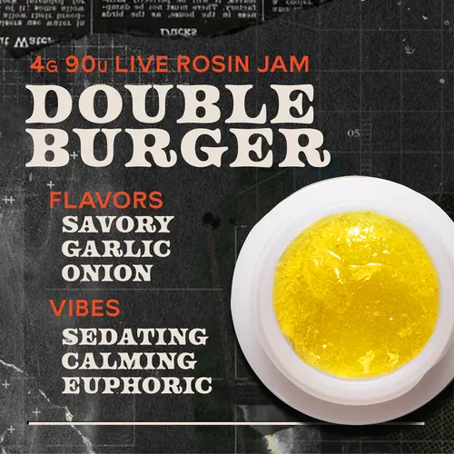 Double Burger Jam 4g Live Rosin Concentrate by Sunburn - 4.000g Live Rosin