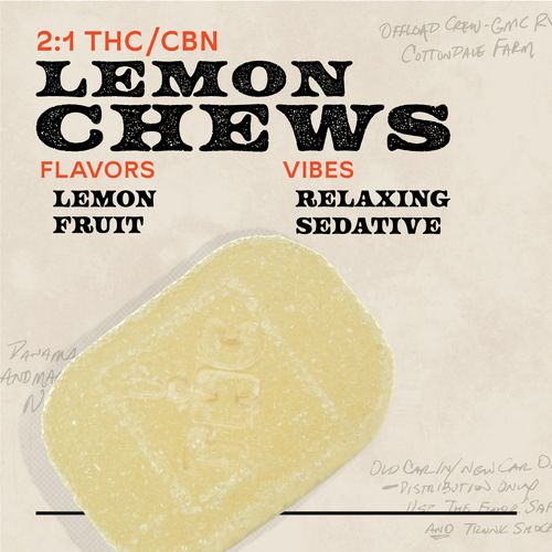 Lemon 2:1 THC:CBN 150mg 10pk Chews Indica - 