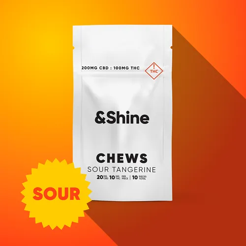 Sour Tangerine [10pk] (200mg CBD/100mg THC) by &Shine - 0.200g Gummy