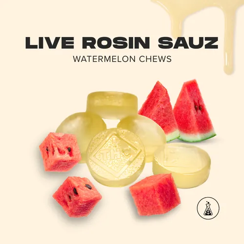 Live Rosin Sauz Watermelon Chews 100Mg 10Pk - 