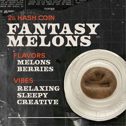 Fantasy Melons - 2g Hash Coins Concentrate by Sunburn - 2.000g Hash