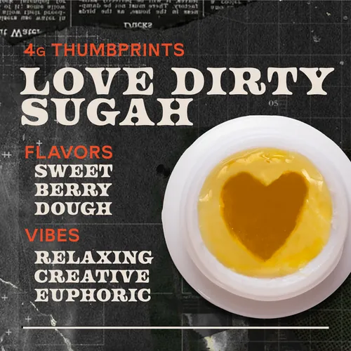 Love Dirty Sugah Live Rosin - 4g Thumbprints Concentrate by Sunburn - 4.000g Live Rosin