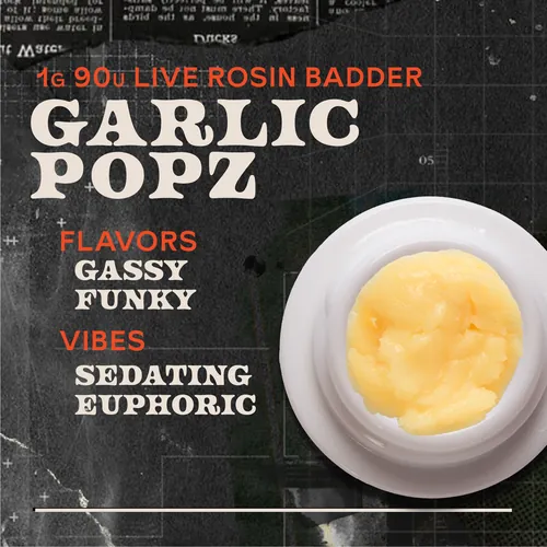 Garlic Popz Badder 1g Live Rosin Concentrate from  product image