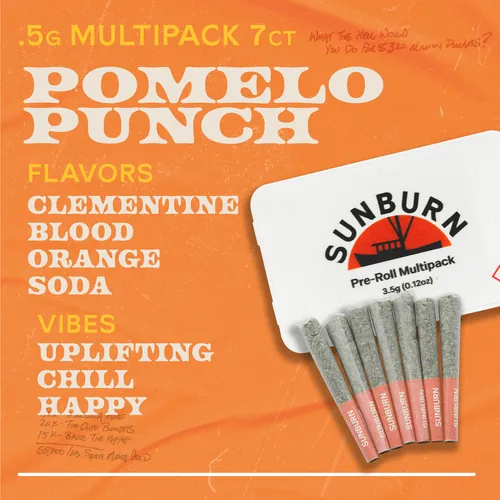 Pomelo Punch - 7ct Pre Rolls by Sunburn - 3.500g PreRoll