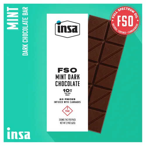 Chocolates - FSO Mint Dark Chocolate Bar - 200mg from  product image