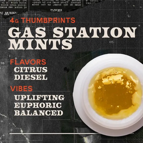 Gas Station Mints Live Rosin - 4g Thumbprints Concentrate by Sunburn - 4.000g Live Rosin