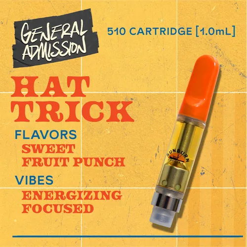 Hat Trick - 1g Distillate Vape Carts by General Admission - 1.000g Cartridge