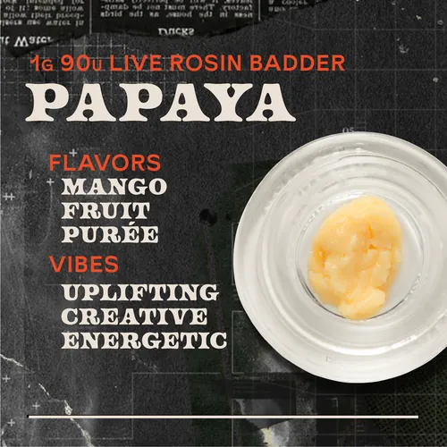 image of Papaya Badder 1g Live Rosin Concentrate