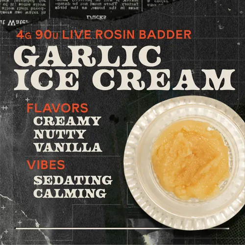 Garlic Ice Cream 4g Live Rosin Badder - 