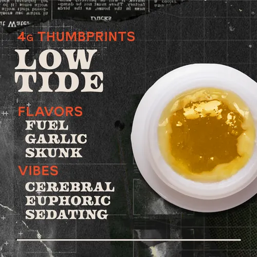 Low Tide Live Rosin - 4g Thumbprints Concentrate by Sunburn - 4.000g Live Rosin