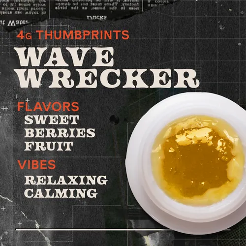 Wave Wrecker Live Rosin - 4g Thumbprints Concentrate by Sunburn - 4.000g Live Rosin
