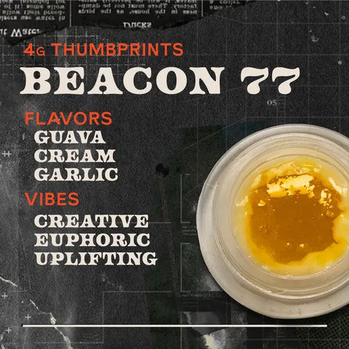 image of Beacon 77 Live Rosin - 4g Thumbprints Concentrate