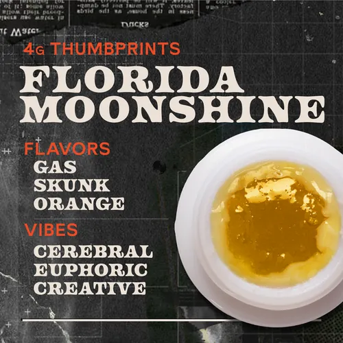 Florida Moonshine Live Rosin - 4g Thumbprints Concentrate by Sunburn - 4.000g Live Rosin