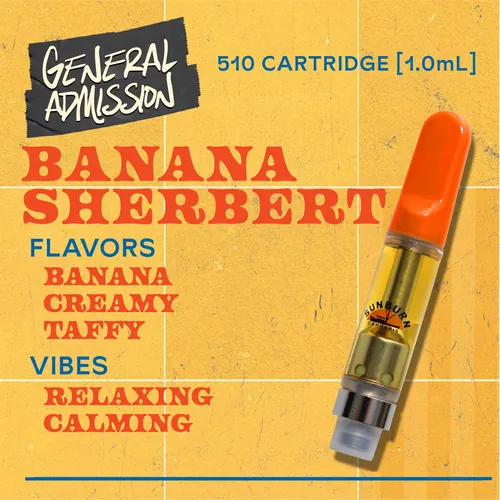 Banana Sherbert - 1g Distillate Vape Carts from  product image