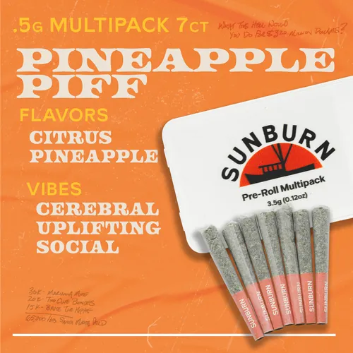 Pineapple Piff - 7ct Pre Rolls by Sunburn - 3.500g PreRoll