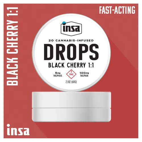 Drops/Chews - Black Cherry 1:1 Chews - 100mg (20 Chews) by Insa Grower'S Reserve - 0.100g Gummy