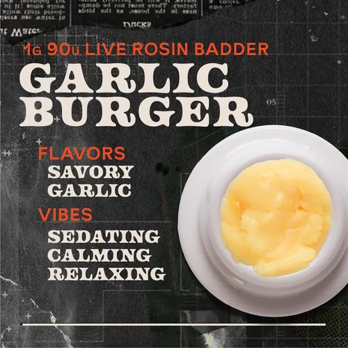 Garlic Burger Badder 1g Live Rosin Concentrate by Premium Stash - 1.000g Badder