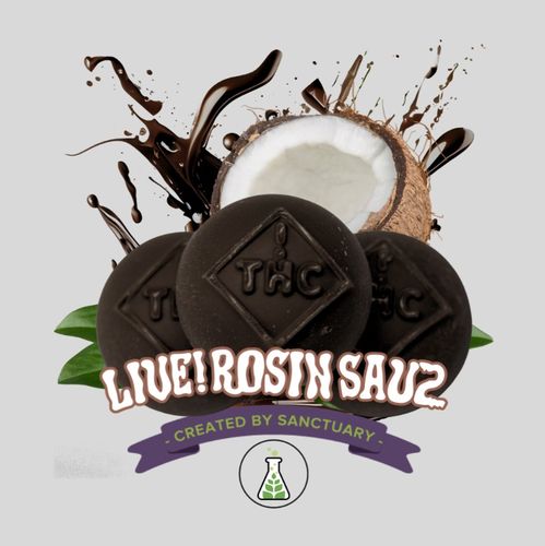 Live Rosin Sauz Coconut Dark Chocolate Bites 60mg 6pk - 