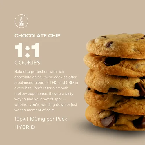1:1 Chocolate Chip Cookies 100Mg 10 Pk - 