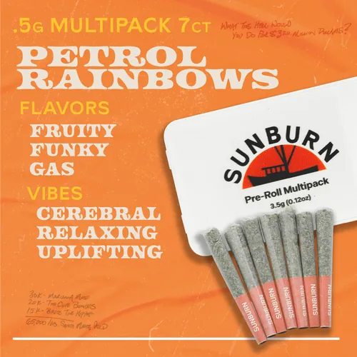 Petrol Rainbows - 7ct Pre Rolls by Sunburn - 3.500g PreRoll