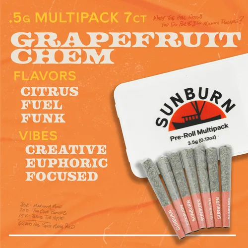 Grapefruit Chem - 7ct Pre Rolls by Sunburn - 3.500g PreRoll