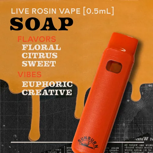 Soap - 0.5g Live Rosin Vaporizer by Sunburn - 0.500g Cartridge