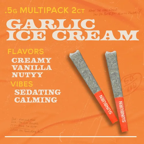 Garlic Ice Cream - 2ct Pre Rolls by Sunburn - 1.000g PreRoll
