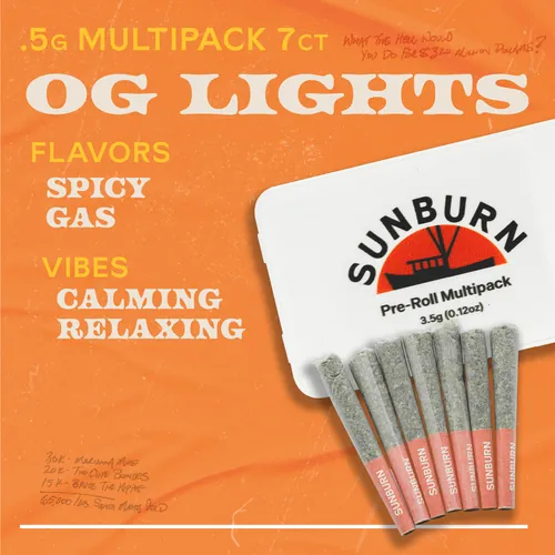 OG Lights - 7ct Pre Rolls by Sunburn - 3.500g PreRoll