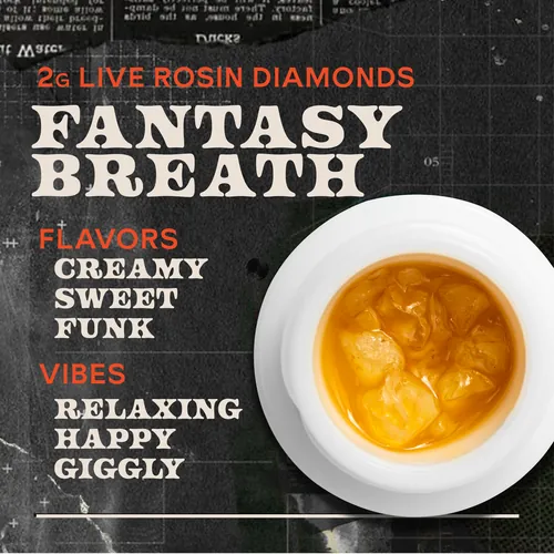 Fantasy Breath 2g Live Rosin Diamonds by Sunburn - 2.000g Live Rosin