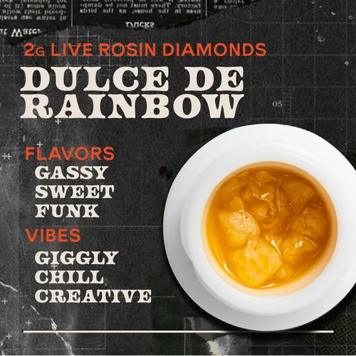 Dulce De Rainbow 2g Live Rosin Diamonds by Sunburn - 2.000g Live Rosin