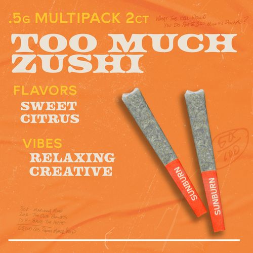 Too Much Zushi 2ct Pre Rolls Whole Flower - 
