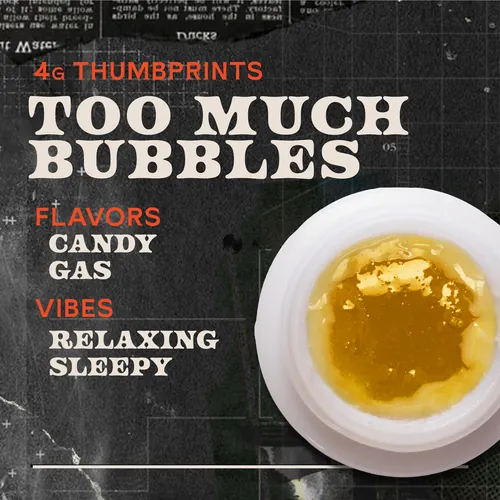 Too Much Bubbles Live Rosin - 4g Thumbprints Concentrate by Sunburn - 4.000g Live Rosin