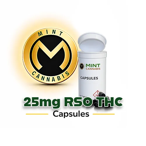 Mint Cannabis Capsules - 25mg RSO THC - 30 Count from  product image