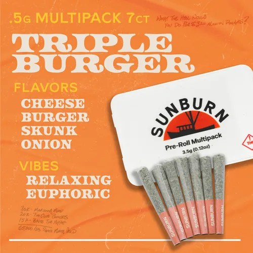 Triple Burger - 7ct Pre Rolls by Sunburn - 3.500g PreRoll